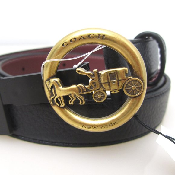 Coach NWT Horse and Carriage buckle belt Black 78181 f78181 - Picture 1 of 8